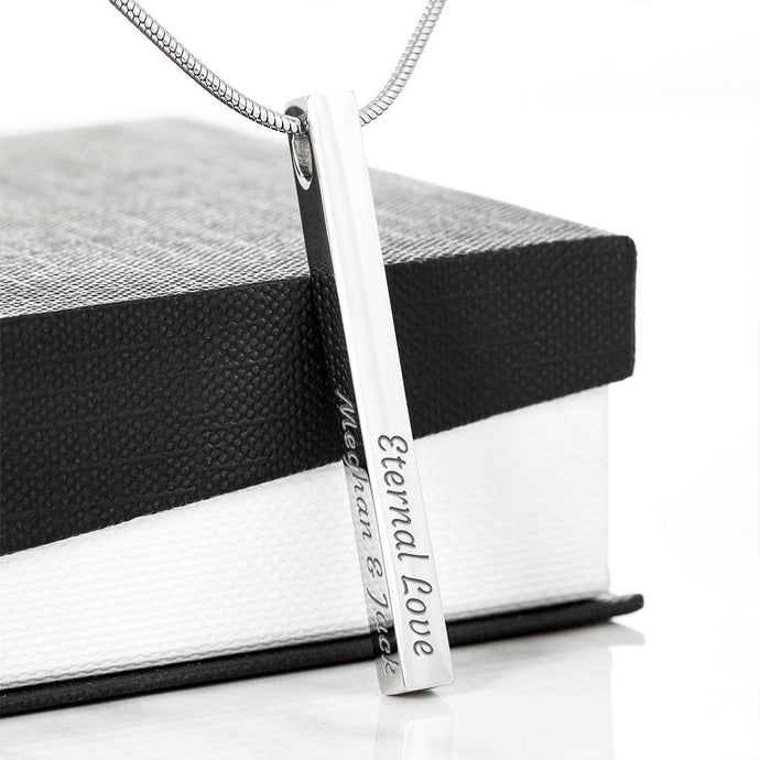 Personalized Engraved Vertical Stick Necklace